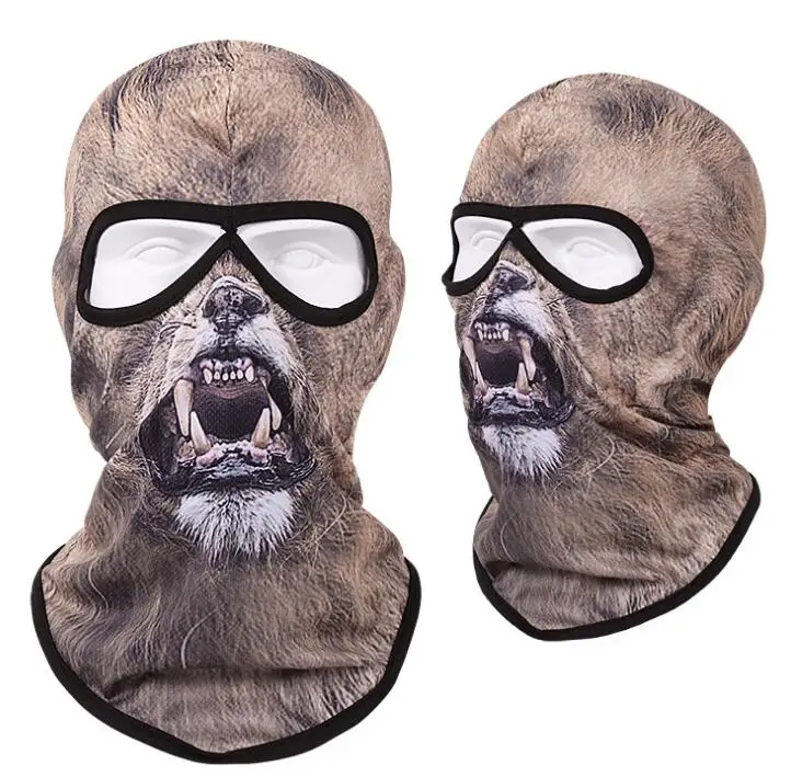 Outdoor UV protection Breathable ice silk  cooling 2 two Hole animal head balaclava hat Full Face masks