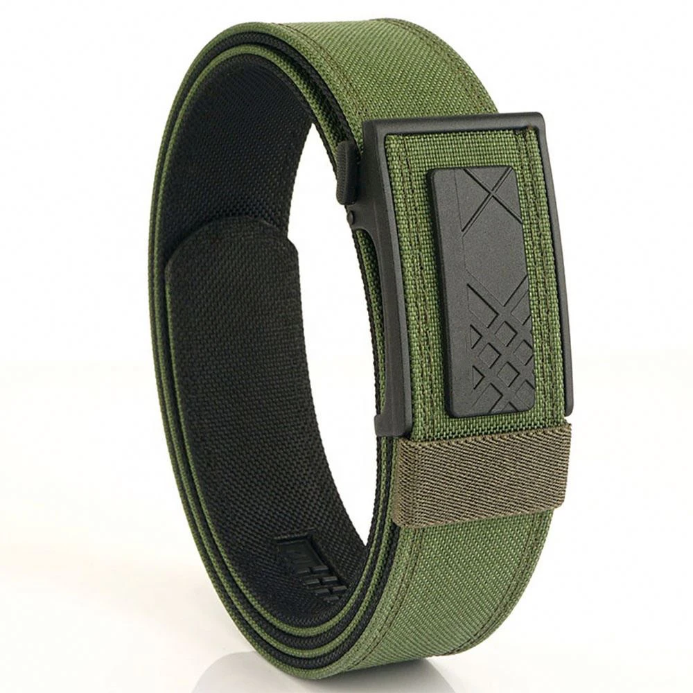 New design customized non porous waist belt hunting and hiking outdoor fabric metal automatic buckle nylon belt woven waist belt