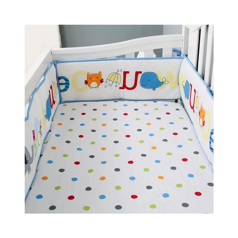 Custom Designer 100% Cotton Organic Applique New Born Boy Girl Crib Nursery Cot Bedding Set