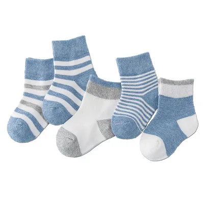 China Manufacturer Cute Light Color Stripe Solid Cotton Baby Socks
