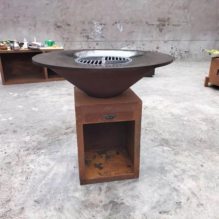 Outdoor beefmaster Brasero BBQ Corten Steel Fire Pit Bowl BBQ Barbecue Grill