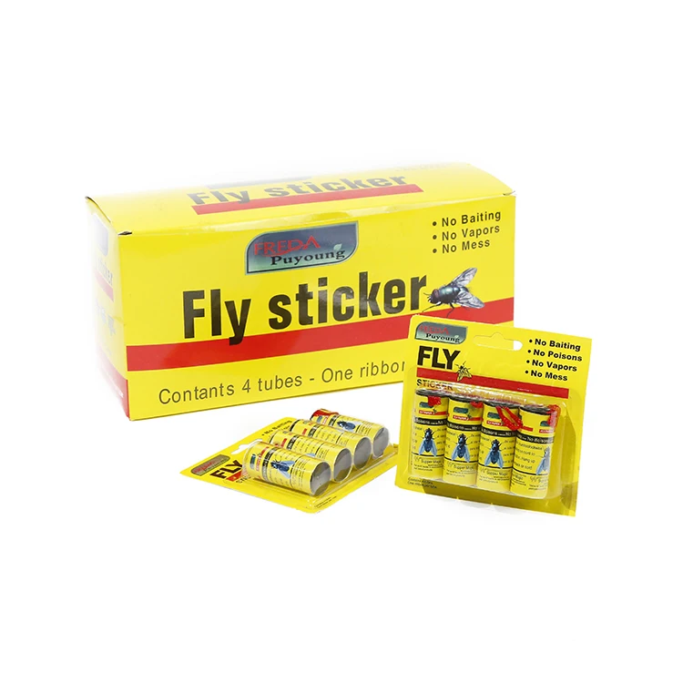 Latest Design Customized 4 Rolls Sticky Catch Flies Paper Flying Glue Trap Ribbon Disposable Fly Trap