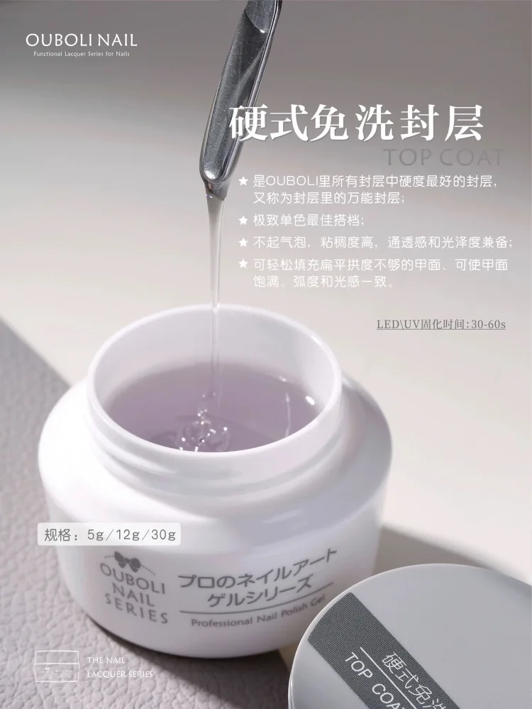 OUBOLI Wholesale 30g Nail Supplies Top coat and Base coat Nail Art Painting Gel Polishing UV Gel Functional Glue Set