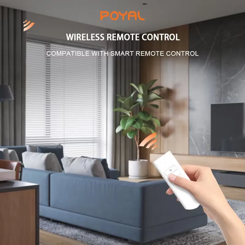 POYAL Smart Auto Electronic Bluetooth Curtain Motor Aluminum Motorized Opener for Indoor Office Bathroom Smart Curtain System