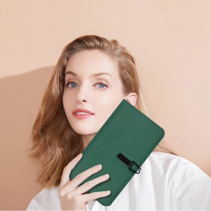 Custom Hot Selling RFID Blocking  Business Ladies PursesTravel Passport Card Holder Wallet Women