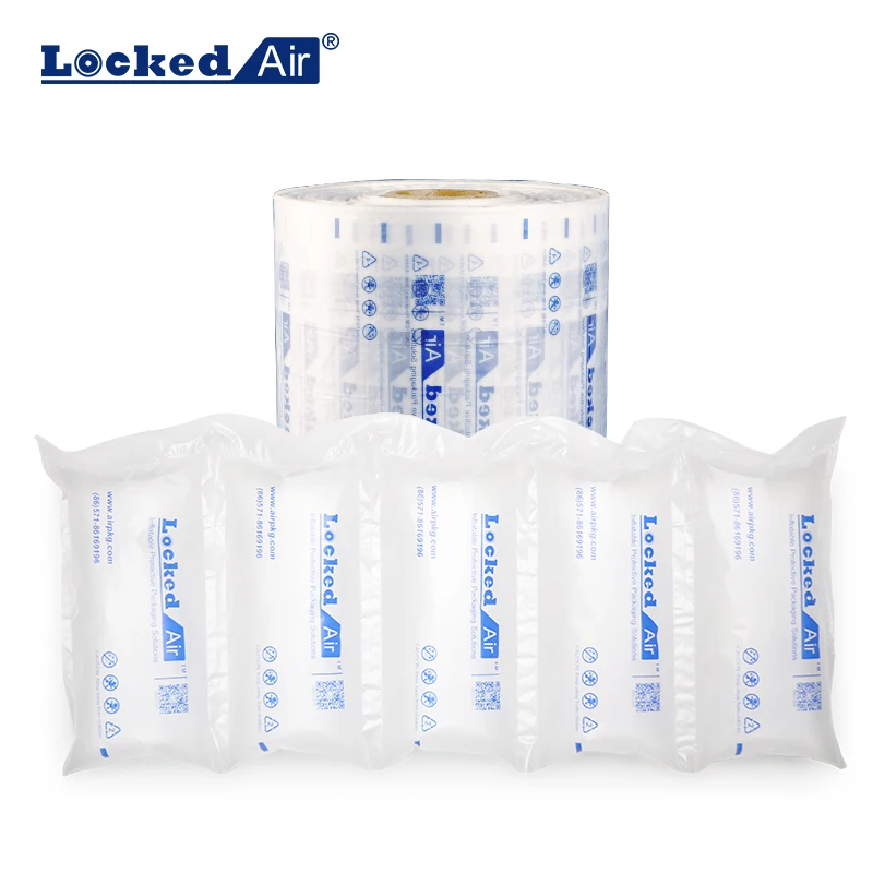 China professional buffer protective packaging inflatable air buffer pillow film roll packaging