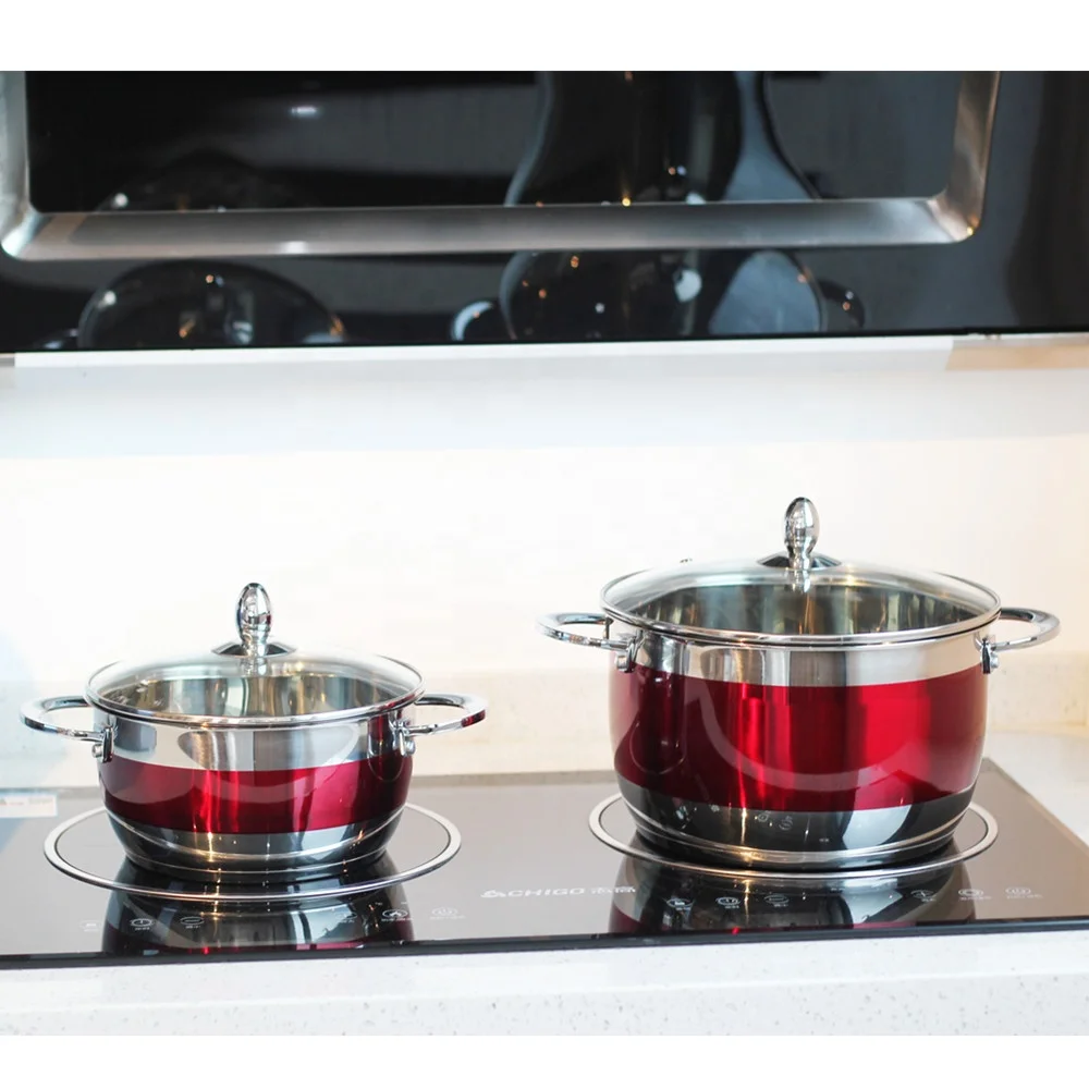 Pot with Lids, Saucepan and Casserole, 8-Piece Stainless Steel Induction Cookware Set