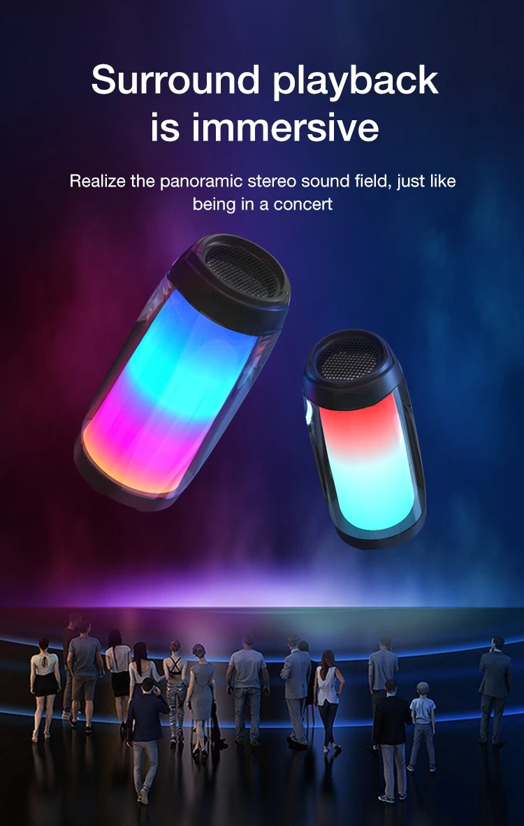 RGB BT Wireless Speaker Mobile Phone Charger Waterproof Set Computer AUX Outdoors Portable Speaker