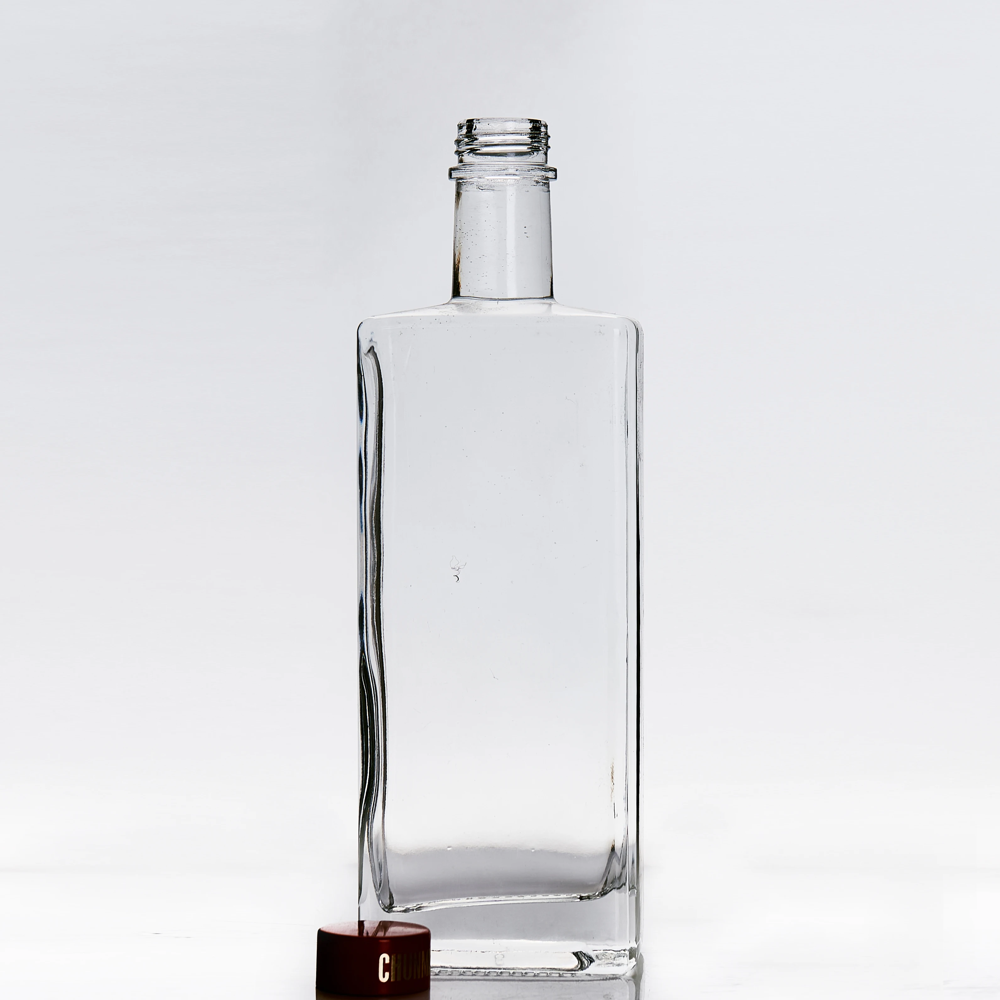 500ml square whiskey glass bottle can be customized logo agave empty glass bottle bottle