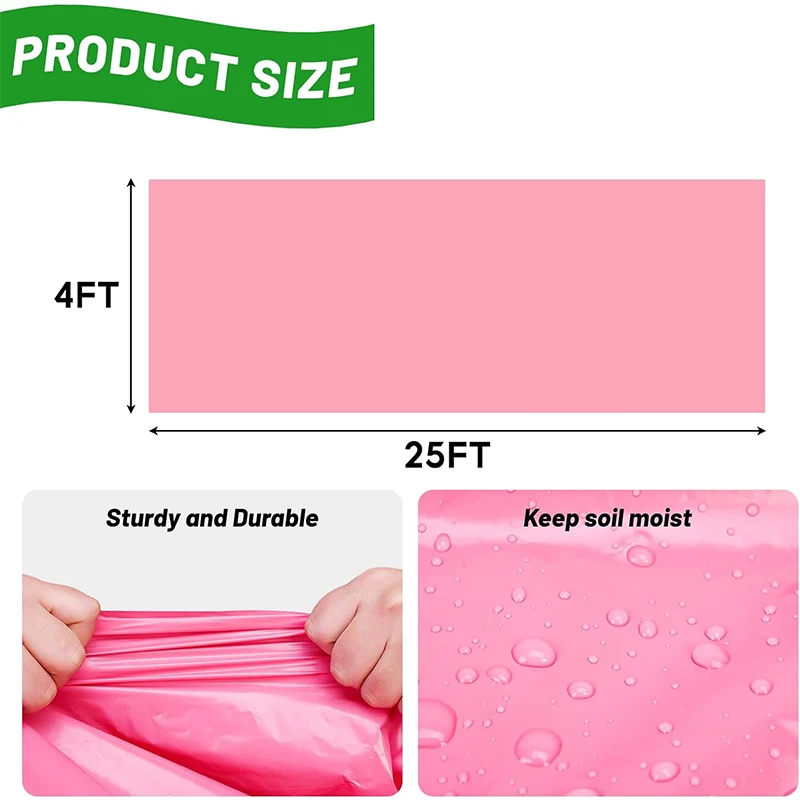 Custom Size UV Resistant Biodegradable Plastic Pink Mulch Garden Film Agricultural