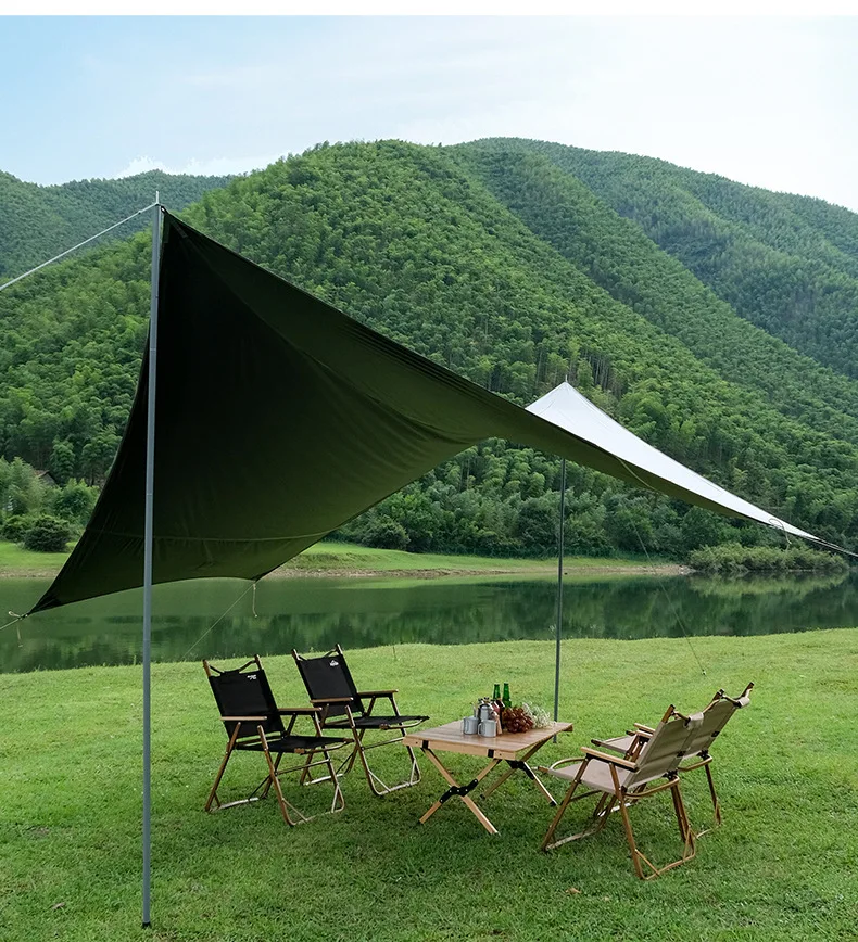 Outdoor Tent Awning Shade Picnic Travel Hiking Rainproof Waterproof Canvas Camping Canopy