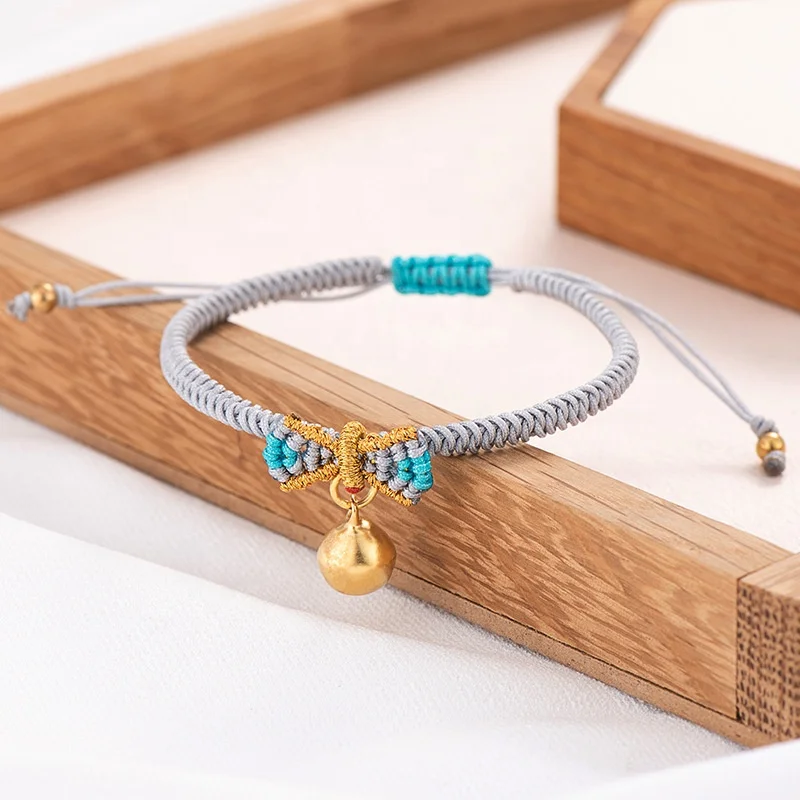 2022 Bow hand-woven bell bracelet jewelry simple girlfriends couple jewelry