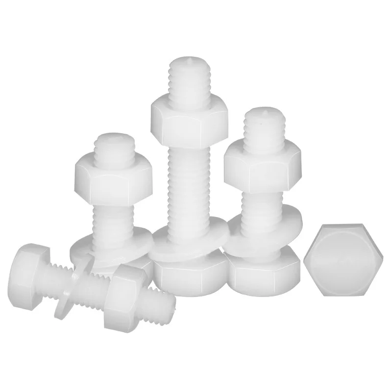 Premium Nylon Fastening Bolts Secure Screw Set Hexagon Head M10 Size DIN Standard M3 Thread Bag Available 20mm 40mm 50mm 150mm