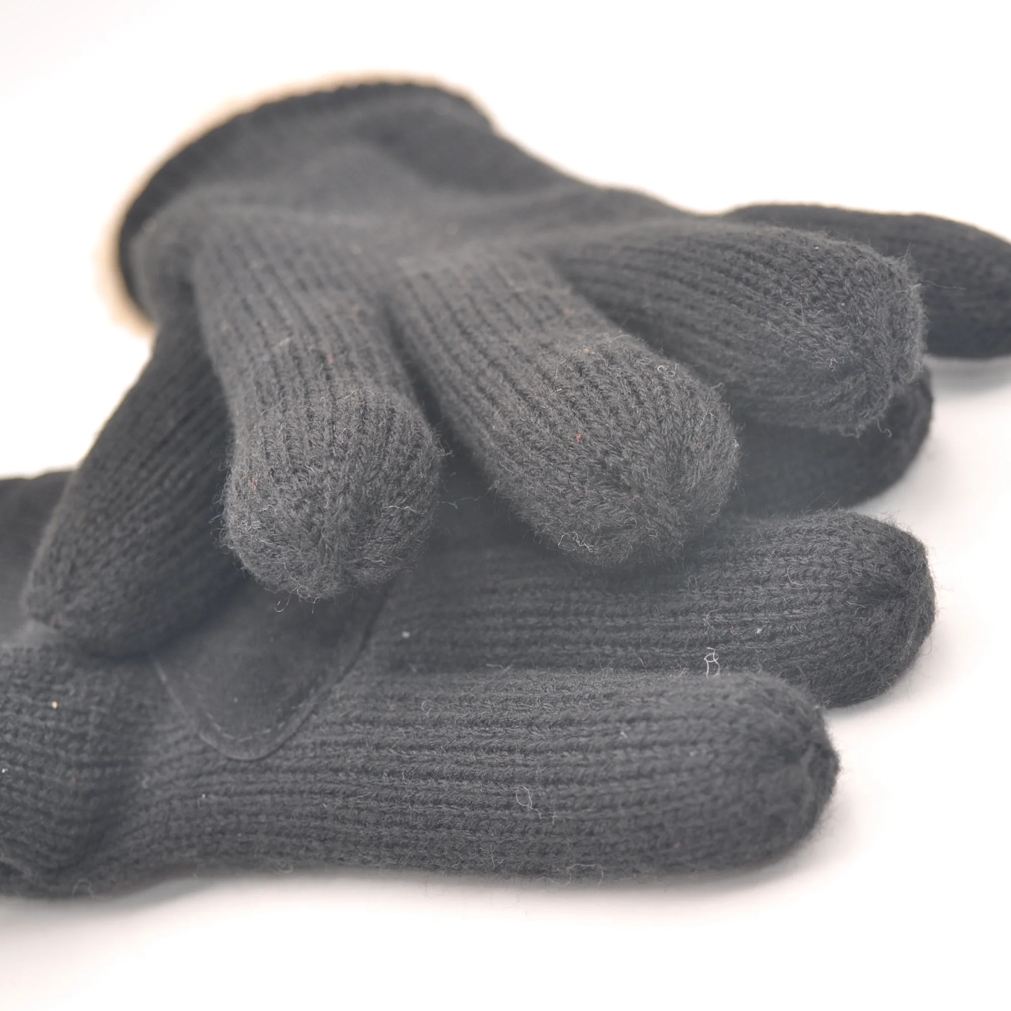 Thermal Cotton Lined Acrylic Winter Knitted Black Adult Men 3M Thinsualte  Men Leather Glove