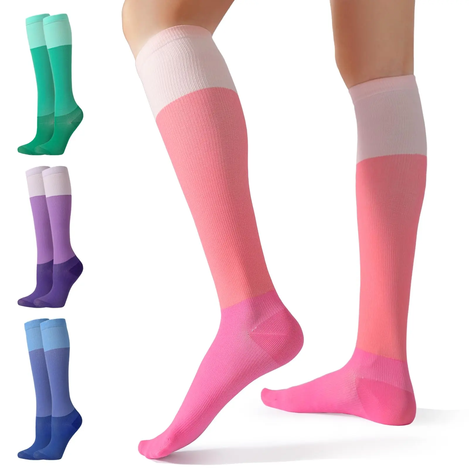 High Compression Plus Size Women Socks Design Customized Casual Knitted Compression Socks For Men For Sports Moisture Wicking