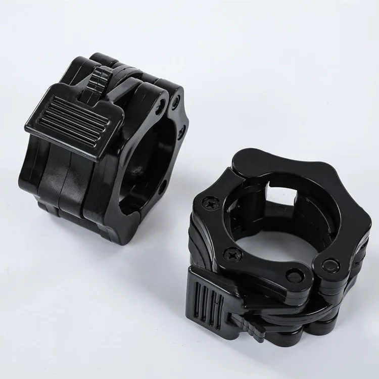 China Fitness Weightlifting Quick Release Non Slip Locking Barbell Clamp Weight Bar Clips 2 inch Barbell Collar