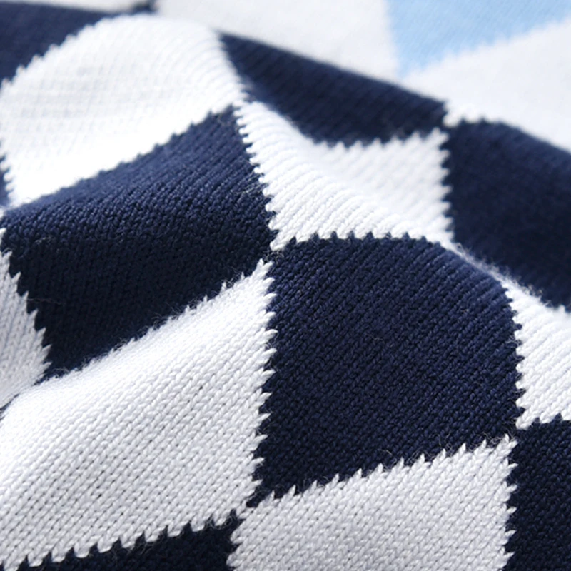 Free Sample Modern Double Layer Argyle Comfortable Autumn Winter Warmth Toddler Children Boys Pullover Sweater
