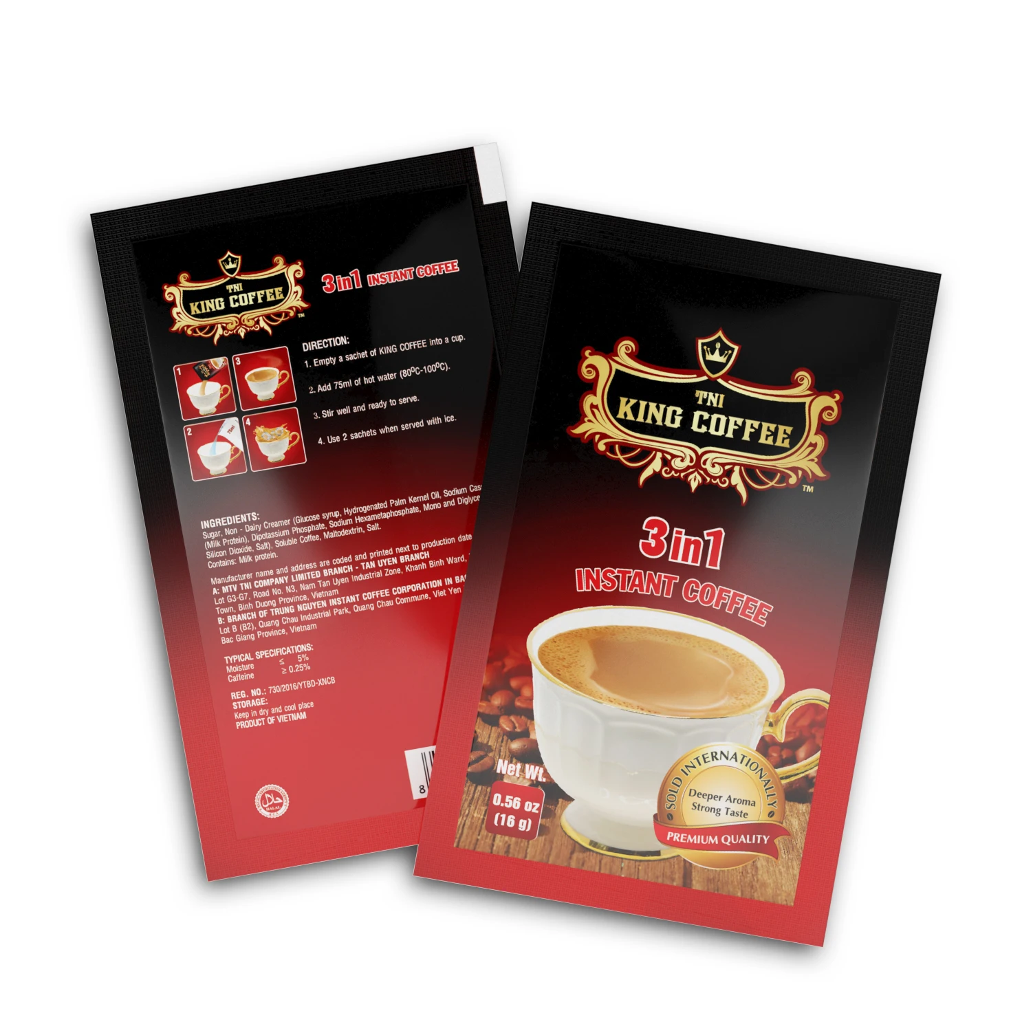 KING COFFEE - OEM Good Smell 3in1 Instant Coffee 20 sachets/box Viet Nam Instant Coffee Manufacturer