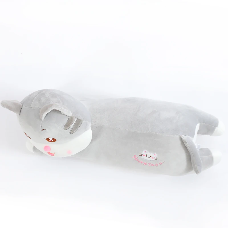 Comfortable Custom Anime Plush Long Cat Sleeping Pillow with Elastic and Super Soft Fabric