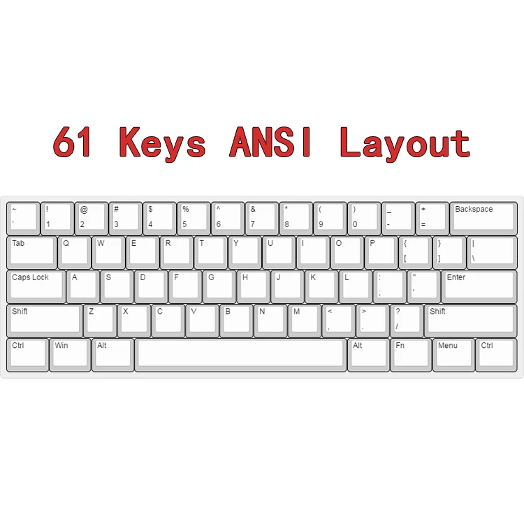 61 клавиша PBT Doubleshot клавиши с подсветкой OEM профиль для MX Механическая игровая клавиатура ANSI GH60 RK61/ALT61/Annie/покер
