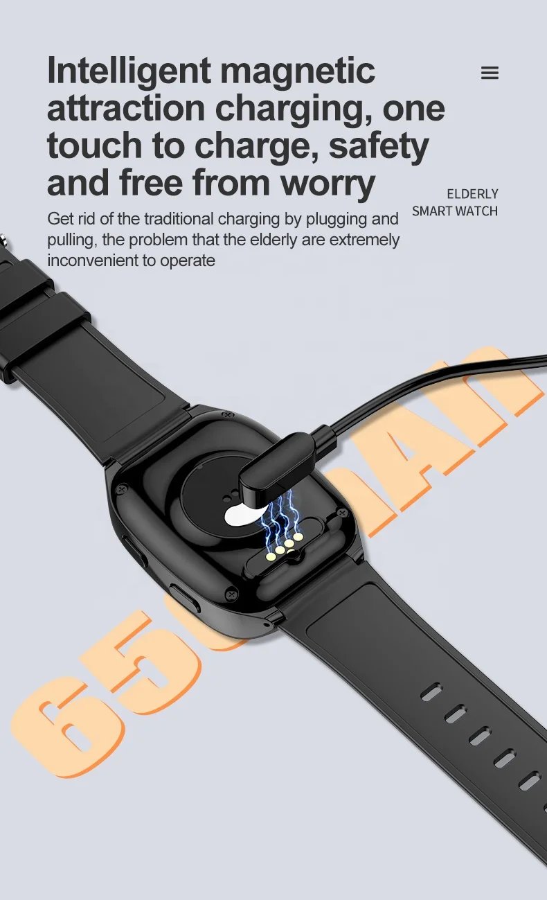 D300 4G GPS smart watch for elderly Adult Smartwatch Tracker Temperature Measurement Blood Pressure Falling alarm sos button