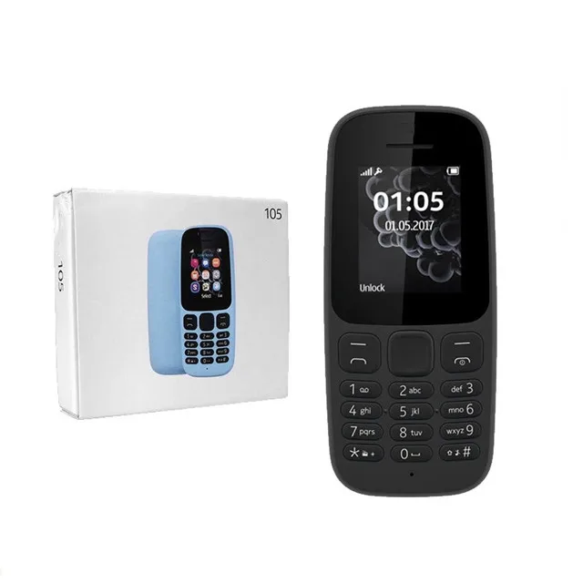 Best Selling Dual Sim Wholesales Original Factory Unlocked Cheap Classic BAR Old Mobile Cell Phone For Nokia 105 (2017)