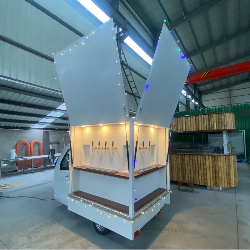 Mobile Food Cart Tricycles Beer Truck Selling Beer And Wine For Weddings Parties