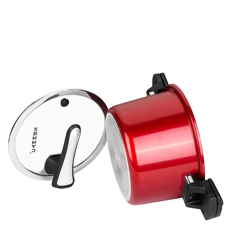 Кованая Алюминиевая антипригарная Кастрюля с мраморным покрытием низкого давления