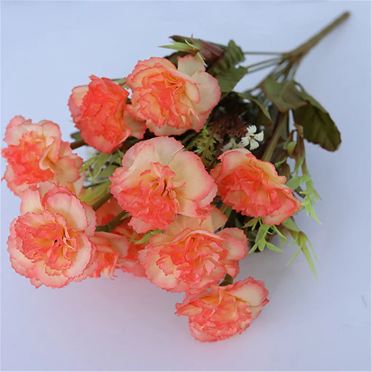 cheap wholesale  silk artificial carnation flower bouquet