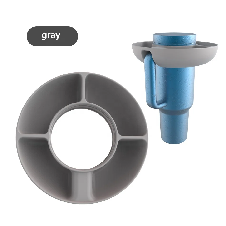 New Upgrade Silicone Reusable Snack Tray Bowl Ring Storage Containers For Stanley Cup 40oz Tumbler with Handle