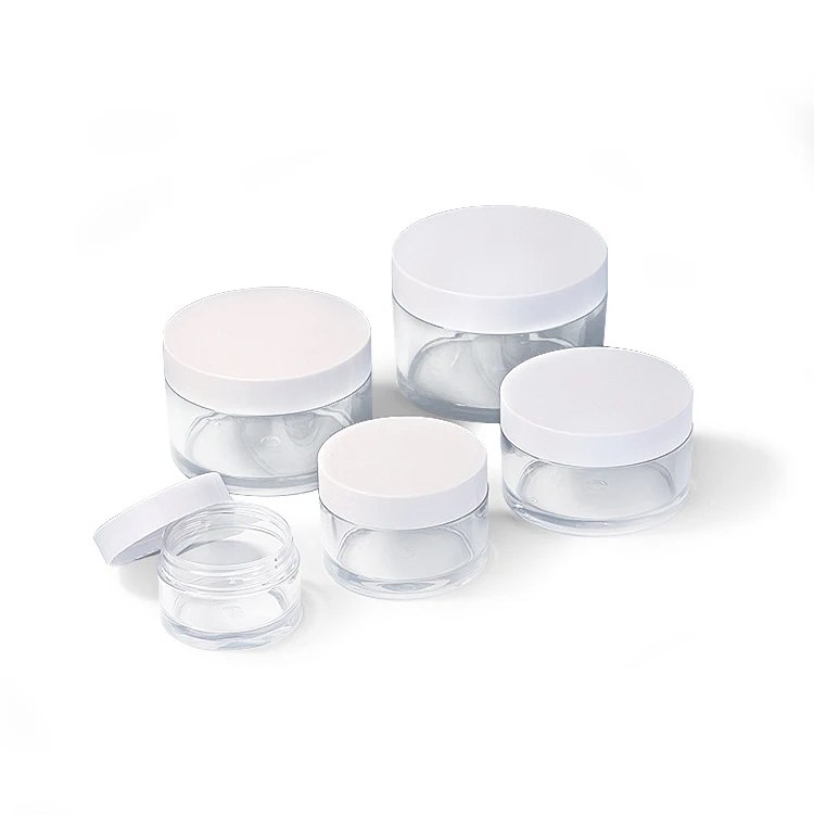 Hot selling pet plastic cream bottle wide mouth cream sub-bottle 30/50ml cosmetic packaging jar
