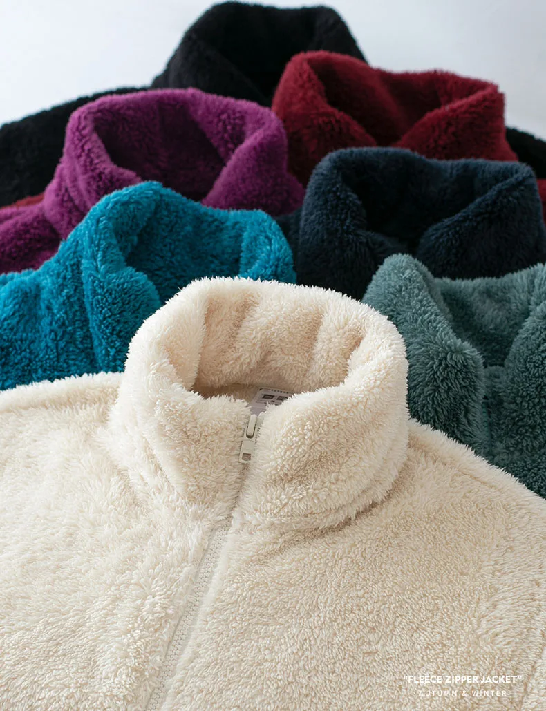 Man Jacket Winter Outdoor Fluffy Full Zip Fleece Sherpa Jacket Thick Unisex Polar Fleece Jacket