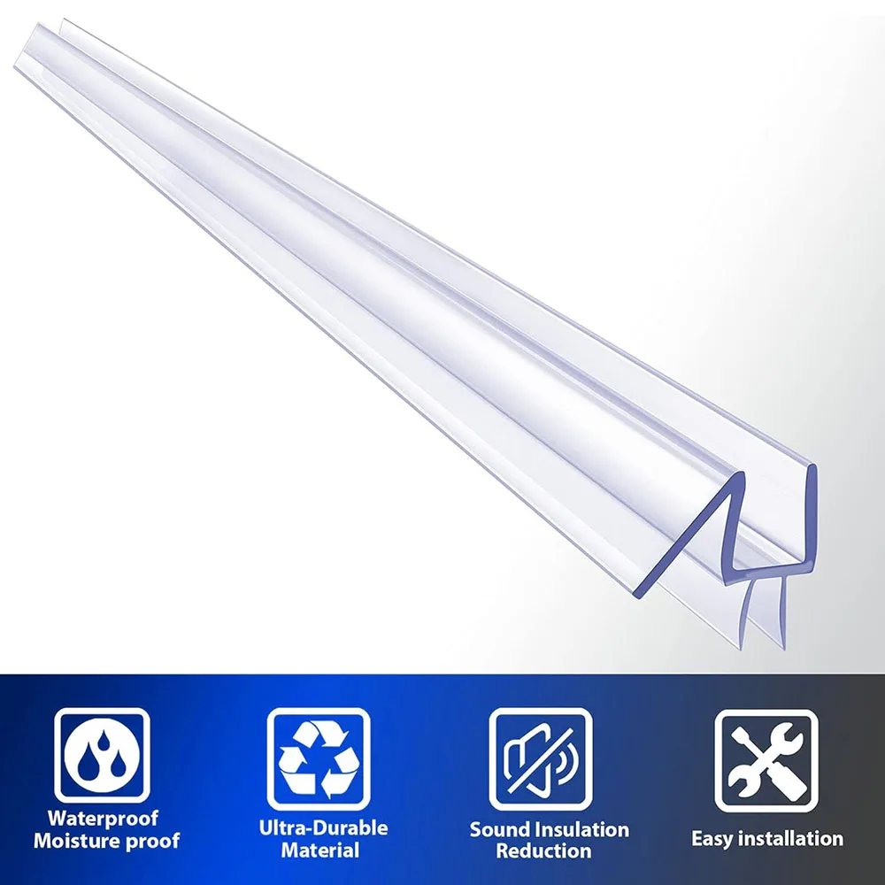 Glass Shower Screen Bottom Sealing Strip 90cm 6mm Bathroom Waterproof Plastic Clear PVC Glass Screen Shower Door Seal Strip