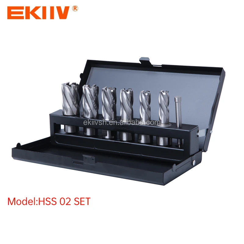 OEM Ekiiv Low Price Wholesale HSS Annular Cutter rail Universal Shank Cutting Tool Bits annular hole cutter for Metal Cutting