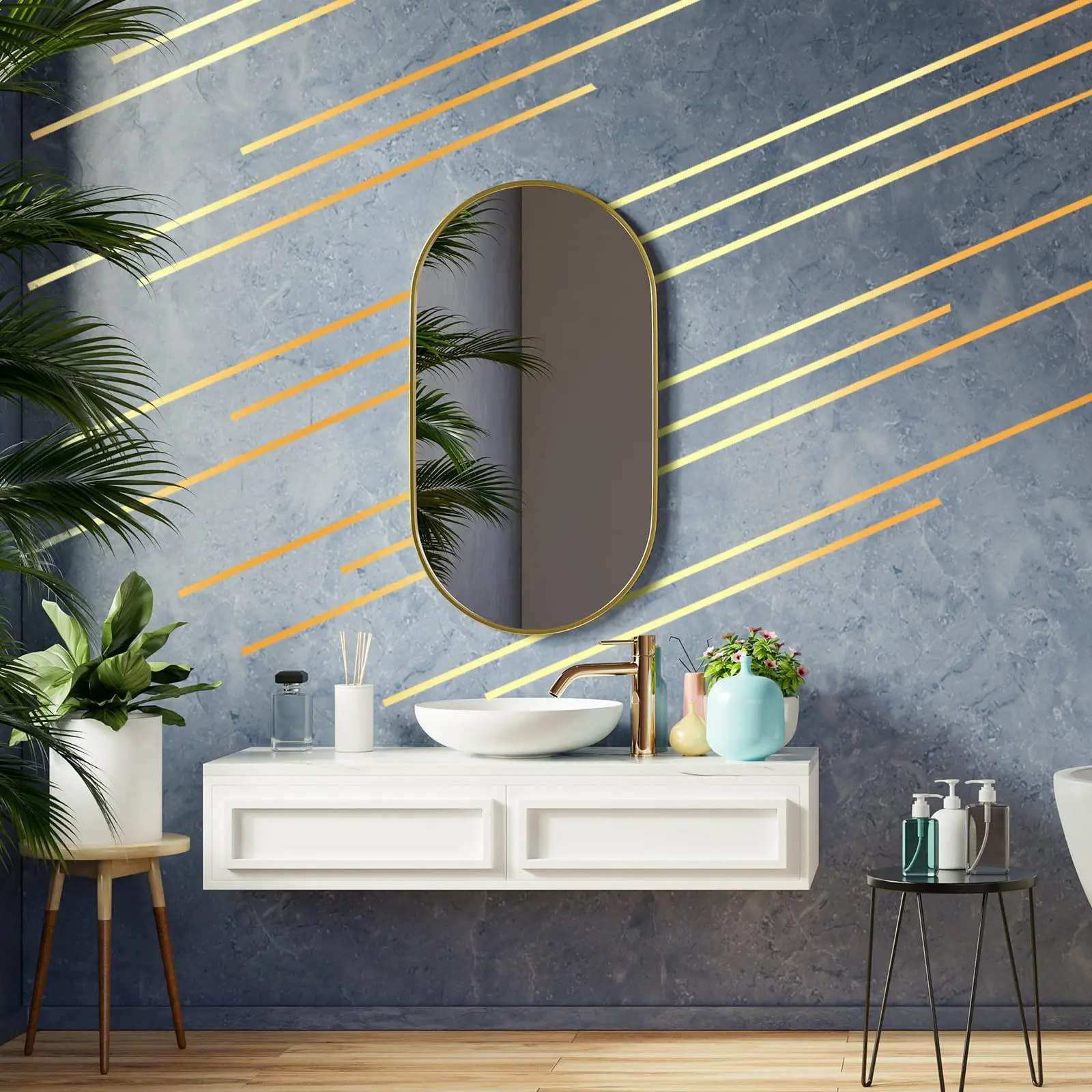 Gold Washi Tape for Detailing Accent Walls Graphic Arts Cars and,3 Rolls Gold Tape, Self Adhesive Metalized Polyester Film Tape