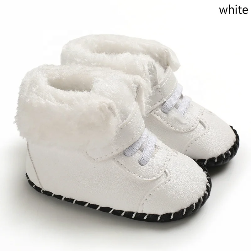 
Winter Plush High Top PU Leather Waterproof Warm Shoes Princess Shoes Baby Snow Boots 