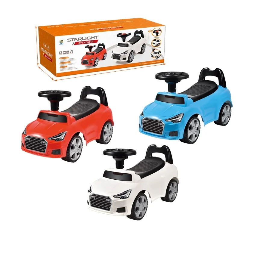 2023 New Design Colorful Cartoon Car Toys 4 Wheel Plastic Ride On Car Beep Beep Car