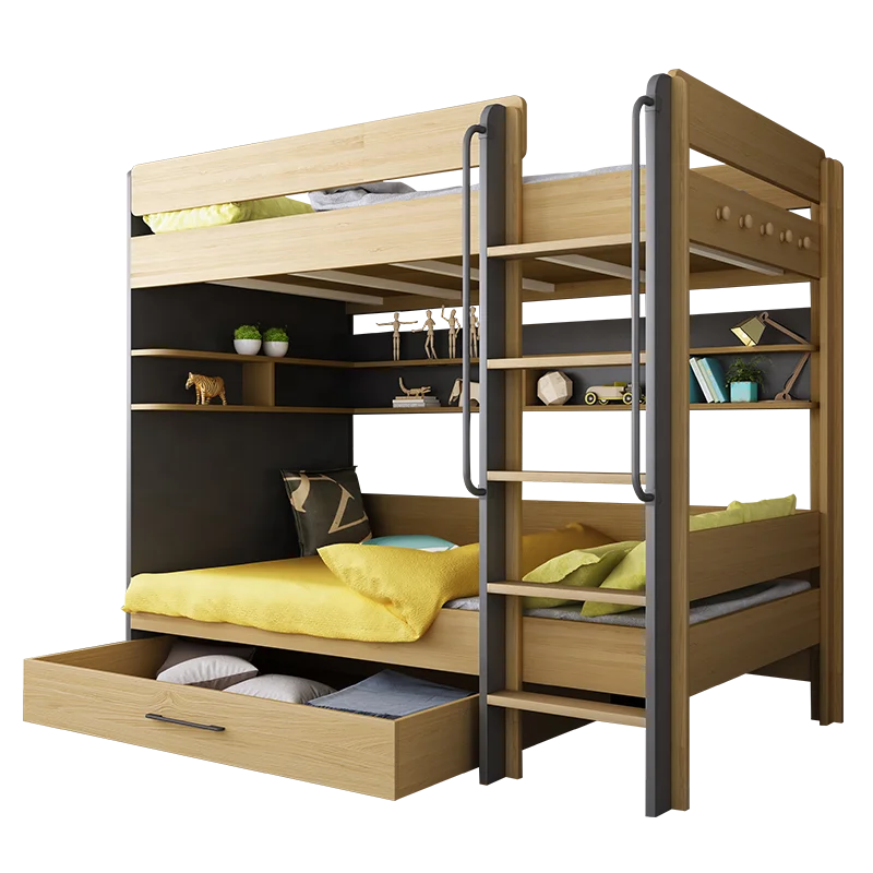 
Kids bedroom furniture twin bunk beds for children or adults with drawers space saving bed or kids 