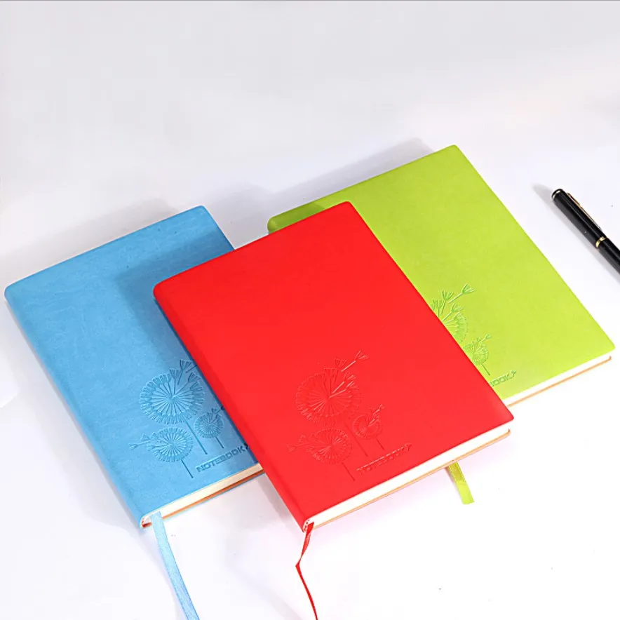 2023 manufacture books OEM Custom hardcover A5 with pen PU leather journal school supplies notebook