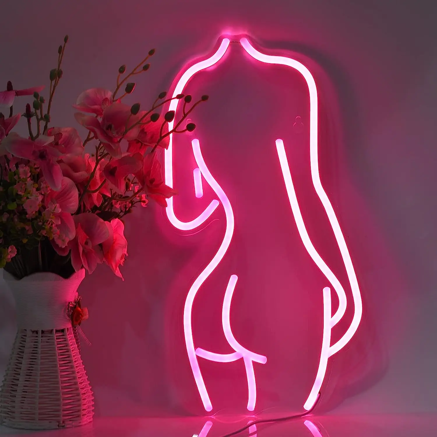 Weicao Sexy Lady Back Neon Sign Dimmable USB 5V Pink Neon Lights Signs for Bedroom Man Cave Bar Pub Store Club Garage