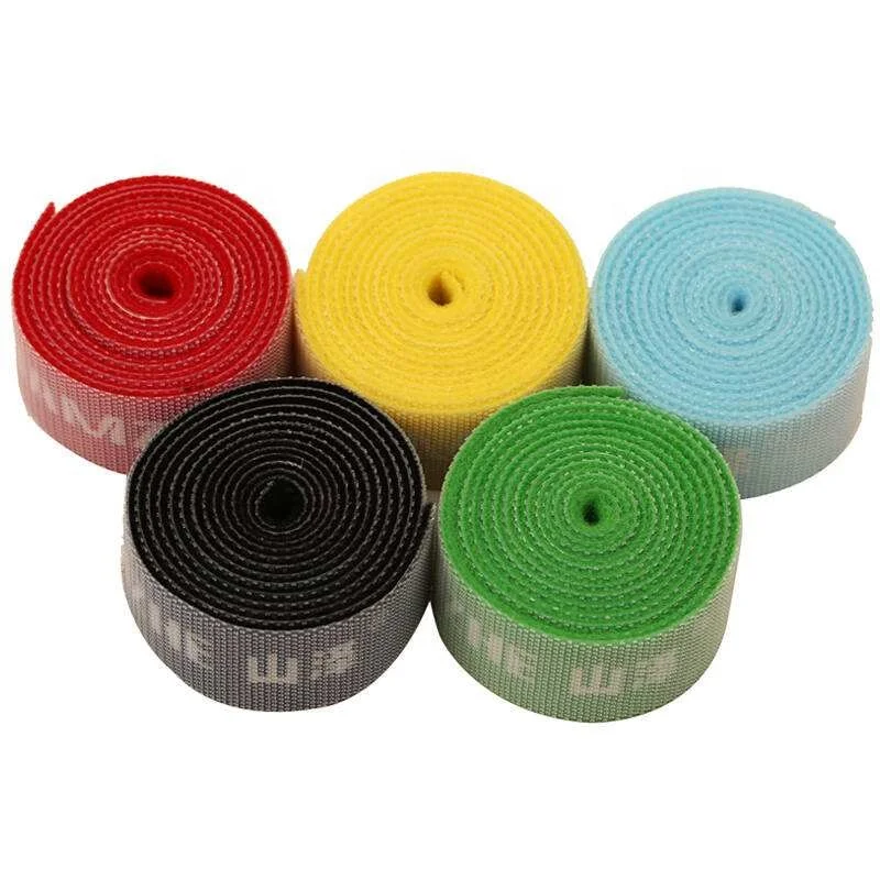 Durable Adhesive Fastener Tape Red Nylon Velcroes Fastener Cable Management Back To Back  Hook And Loop Tape