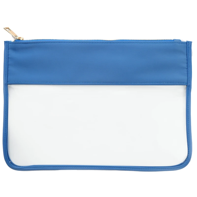 Multi-Purpose Waterproof Clear Toiletry Cosmetics Makeup Pouch with metal zipper