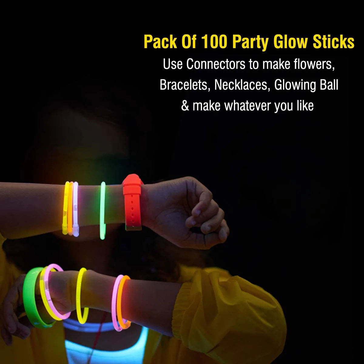 8 inch Glow Sticks Bulk  Party Supplies  Glowing Sticks Neon With Connectors