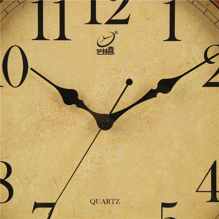 Retro antique wall clock Roman style wooden frame wall clock