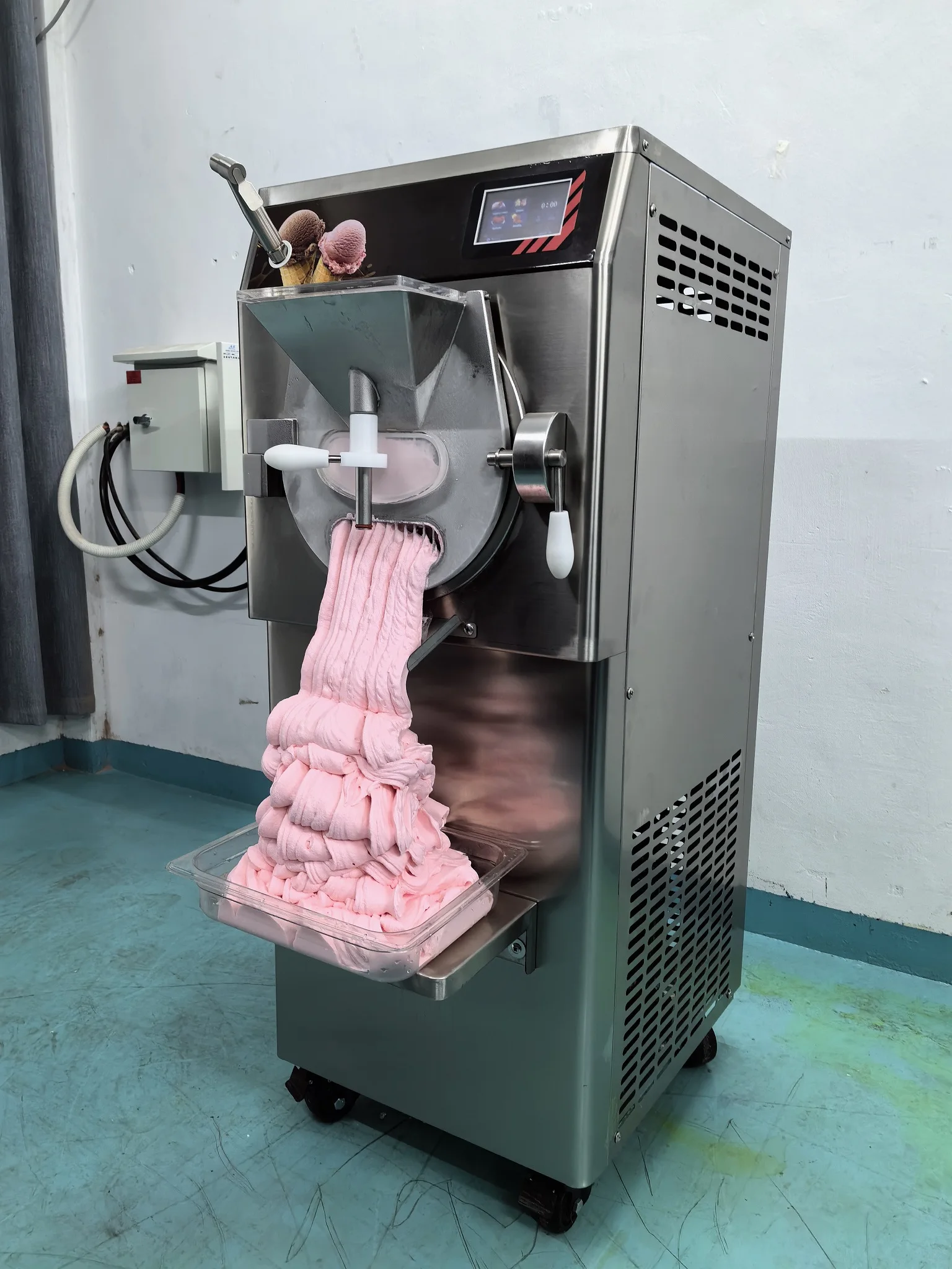 Mvckyi Stainless Steel Gelato Freezer Custard Ice Cream Maker Carpigiani Artisan Italian Hard Ice Cream Machine Batch Freezer