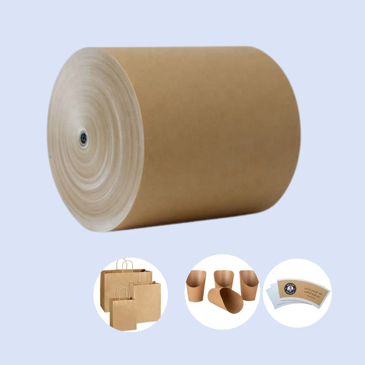 Kraft PE Coated Paper In Roll For Paper Cup Raw Material spot supplies