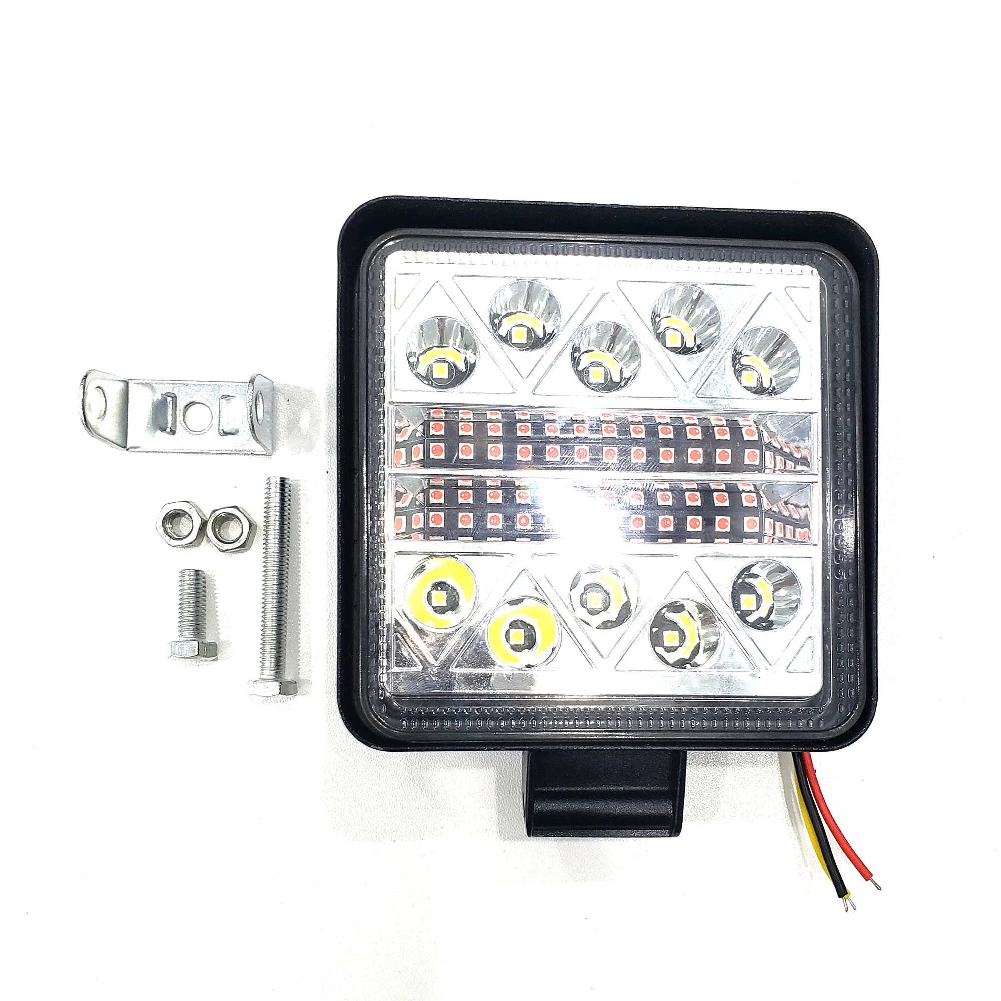 34LED 102W 5.5cm Square Red light flash Led Work Light for Trucks Offroad Jeep SUV Boat