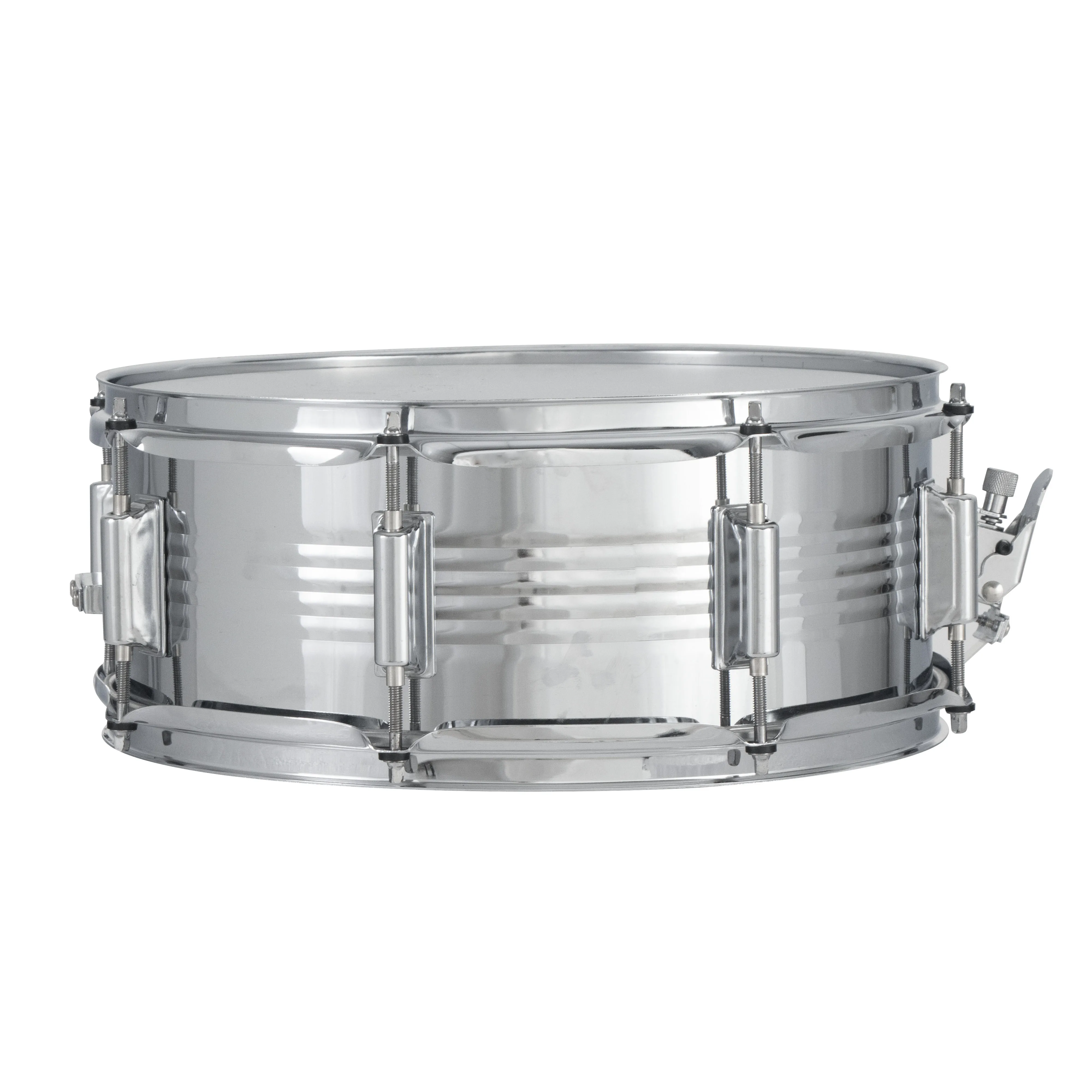 Factory wholesale price steel chrome shell snare drums with 1.5 hoop and white coated heads