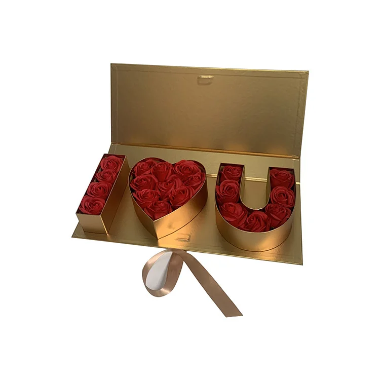 Wholesale  I Love You  Flower gift  Box  mother days flower gift chocolate box