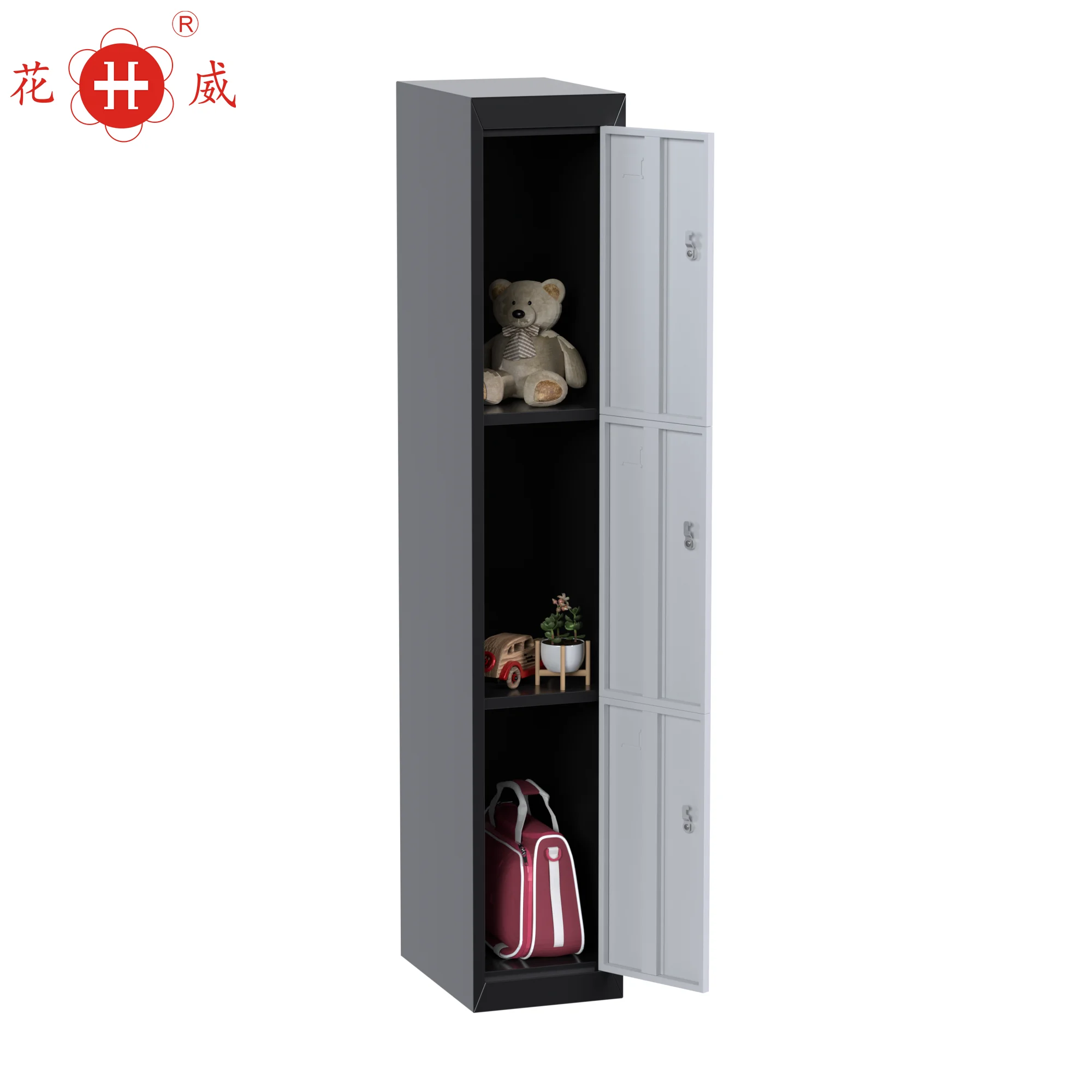 Cheap Furniture Steel Compartment Small Locker 3 Door Lockable School Cabinet For Storage